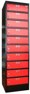 Filex laptop locker voor 10 laptops of tablets - Zwart/rood