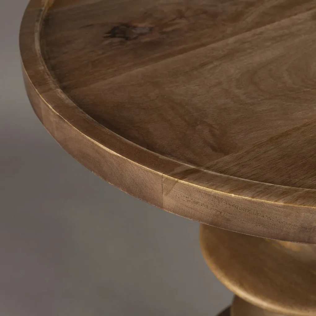 Dutchbone Cath Walnut Ronde Bijzettafel Walnoot - 46 X 46cm.