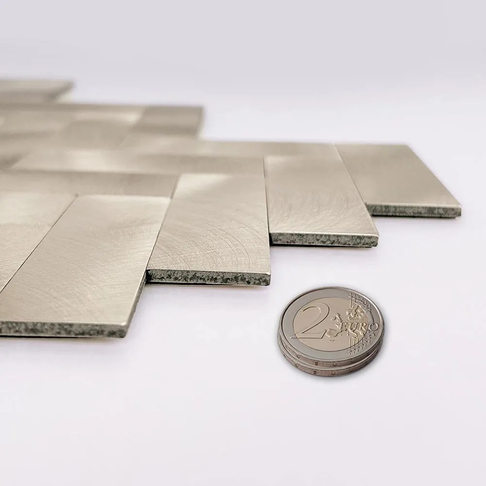 Zelfklevend Mozaiek Visgraat Goud - 25.5 cm x 31.8 cm x 0.40 cm | 0.5 kg | Paneli zelfklevende steenstrips