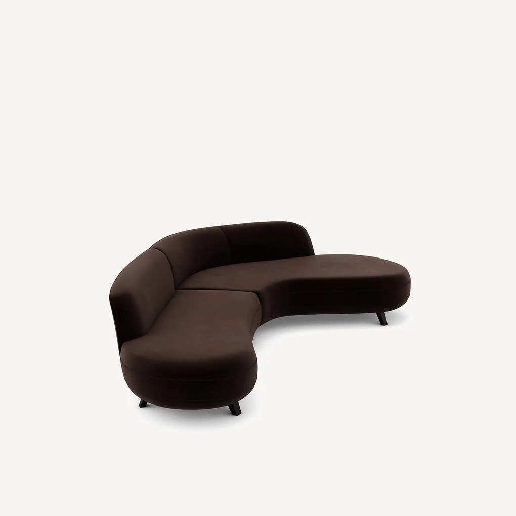 Fluwelen hoekbank, Rosebury, ontwerp Emmanuel Gallina