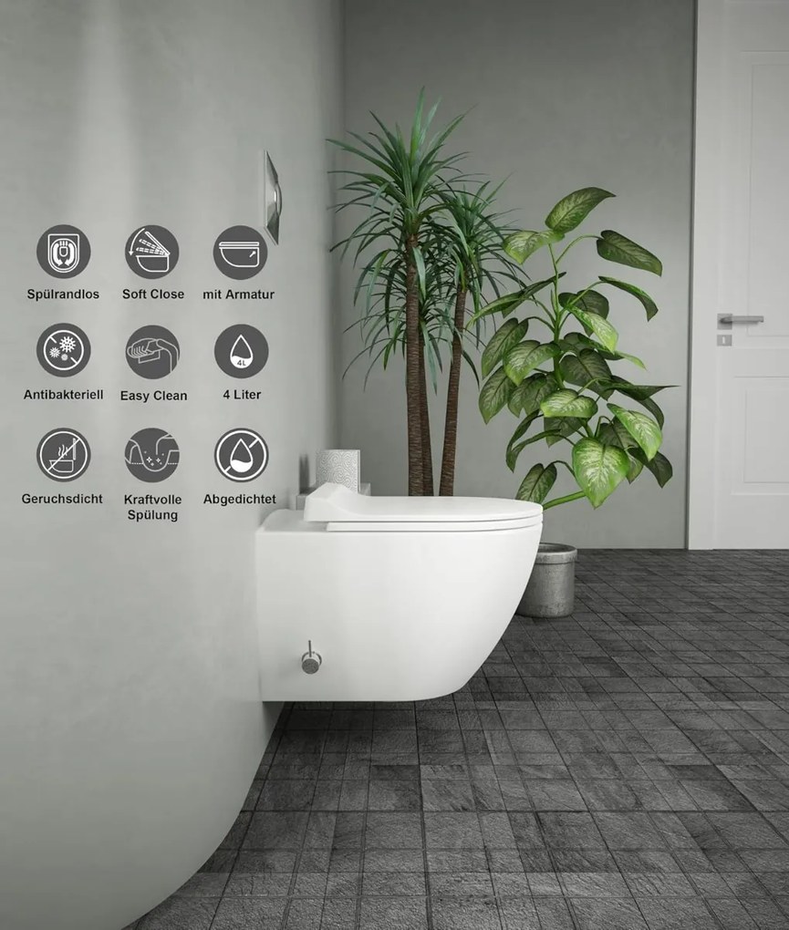 Kerra Viba Sua hangtoilet met douche wc en tornado flush wit