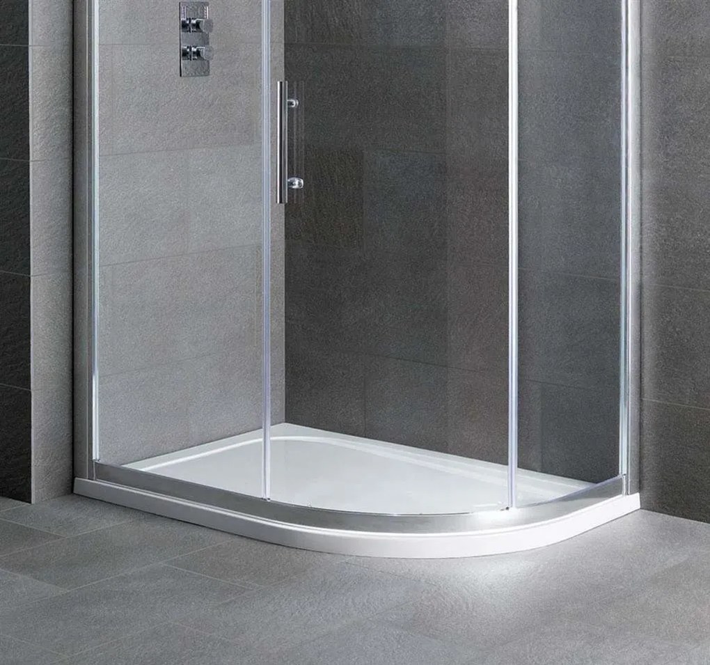 Eastbrook Volente douchebak 140x80cm rechts kwartrond composiet wit