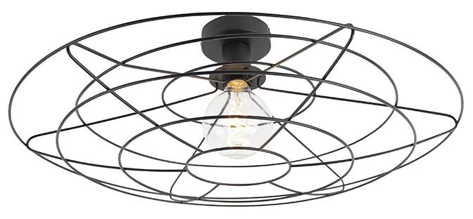 Eettafel / Eetkamer Vintage plafonnière zwart 60 cm - Laurent Design E27 rond Binnenverlichting Lamp