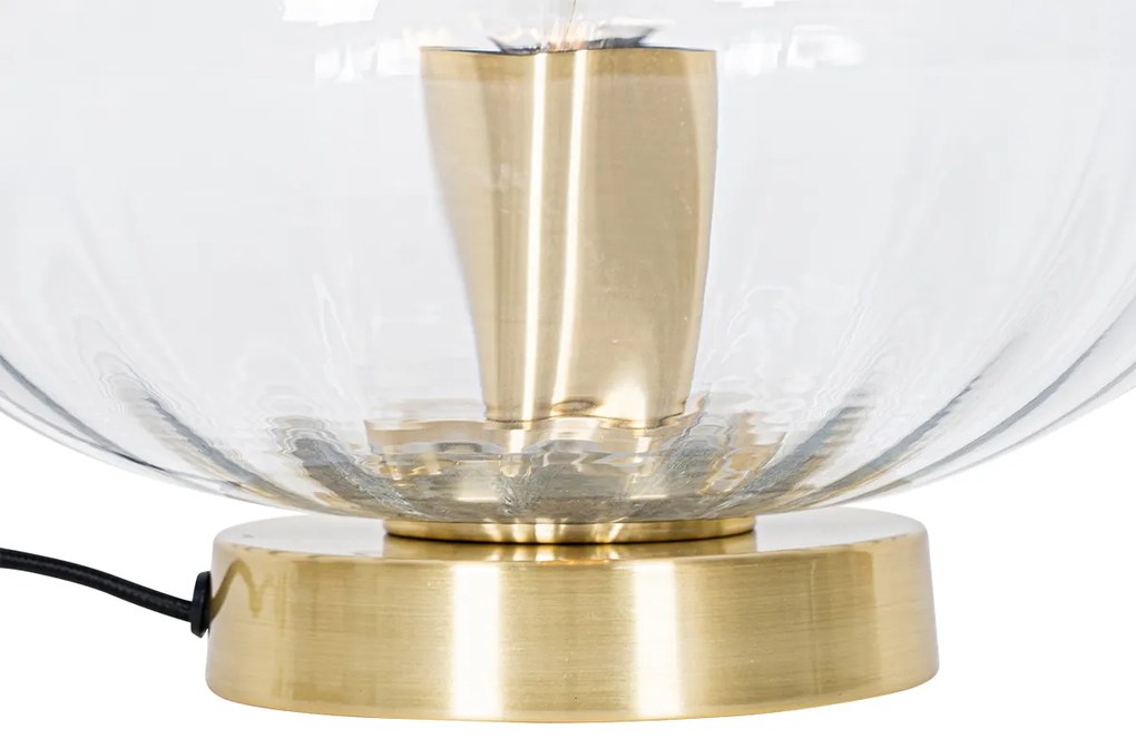 Art Deco tafellamp goud met glas - Ayesha