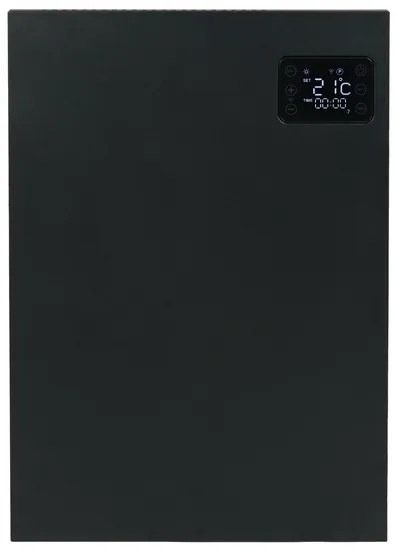 Eurom Alutherm Sani Convectorkachel - 40x56cm - 800watt - wifi - wand - Verticaal - mat zwart 361025