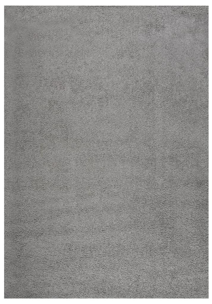 vidaXL Vloerkleed shaggy hoogpolig 140x200 cm grijs