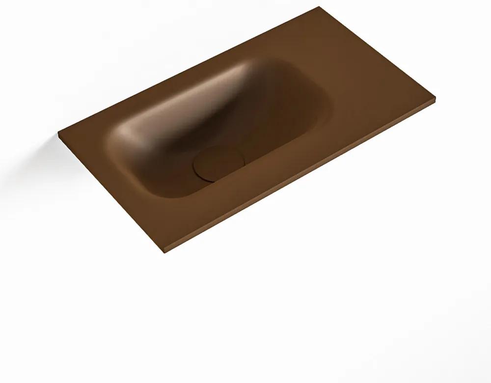 MONDIAZ EDEN Rust solid surface inleg wastafel voor toiletmeubel 40cm. Positie wasbak links