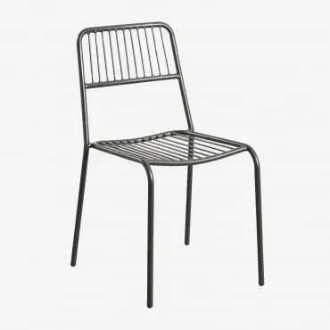 Set Van 2 Elton Stapelbare Tuinstoelen Zwarte Koolstof - Sklum