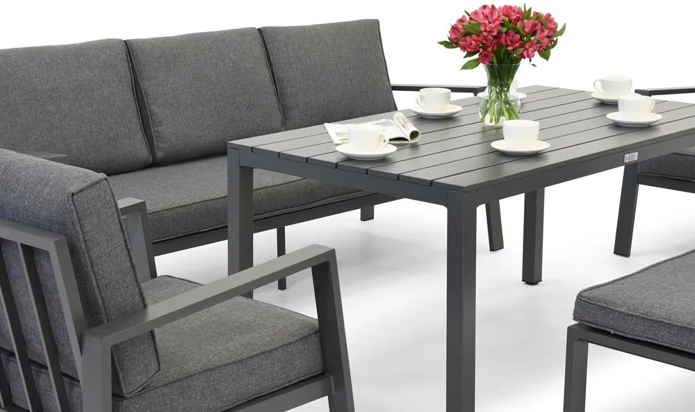 Zakintos Apetito 5 aluminium set met bank antraciet Garden Point