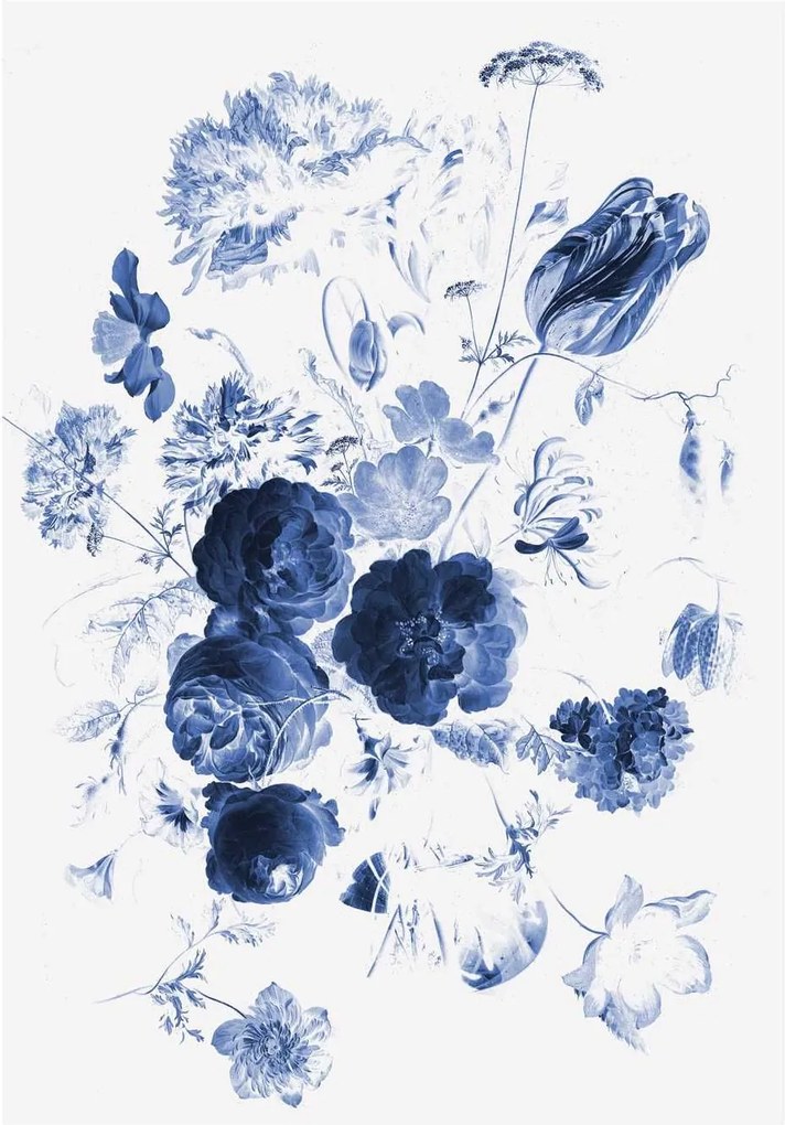 KEK Amsterdam Royal Blue Flowers I behang (4 banen)