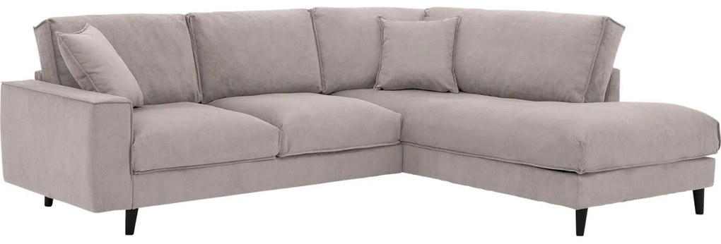 Goossens Bank Jonas beige, stof, 2,5-zits, urban industrieel met ligelement rechts