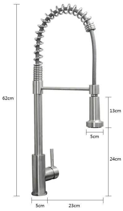 Best Design XXL RVS keukenkraan Flexibel 70cm