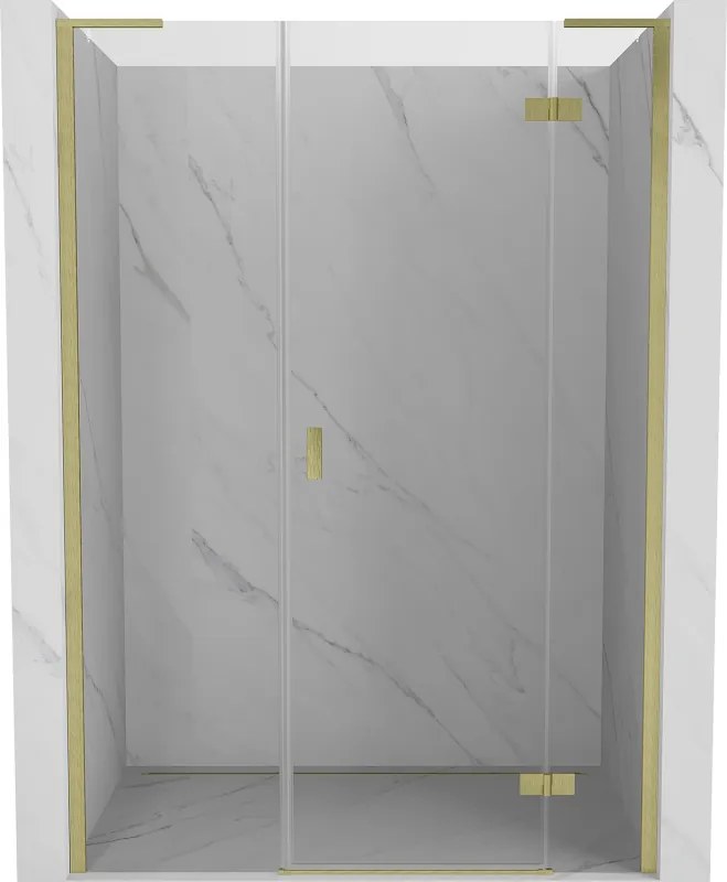 Mexen Mist-H L draaideur douchedeur rechts 145 cm, transparant, goud geborsteld - 8A5L-145-001-55-00-P