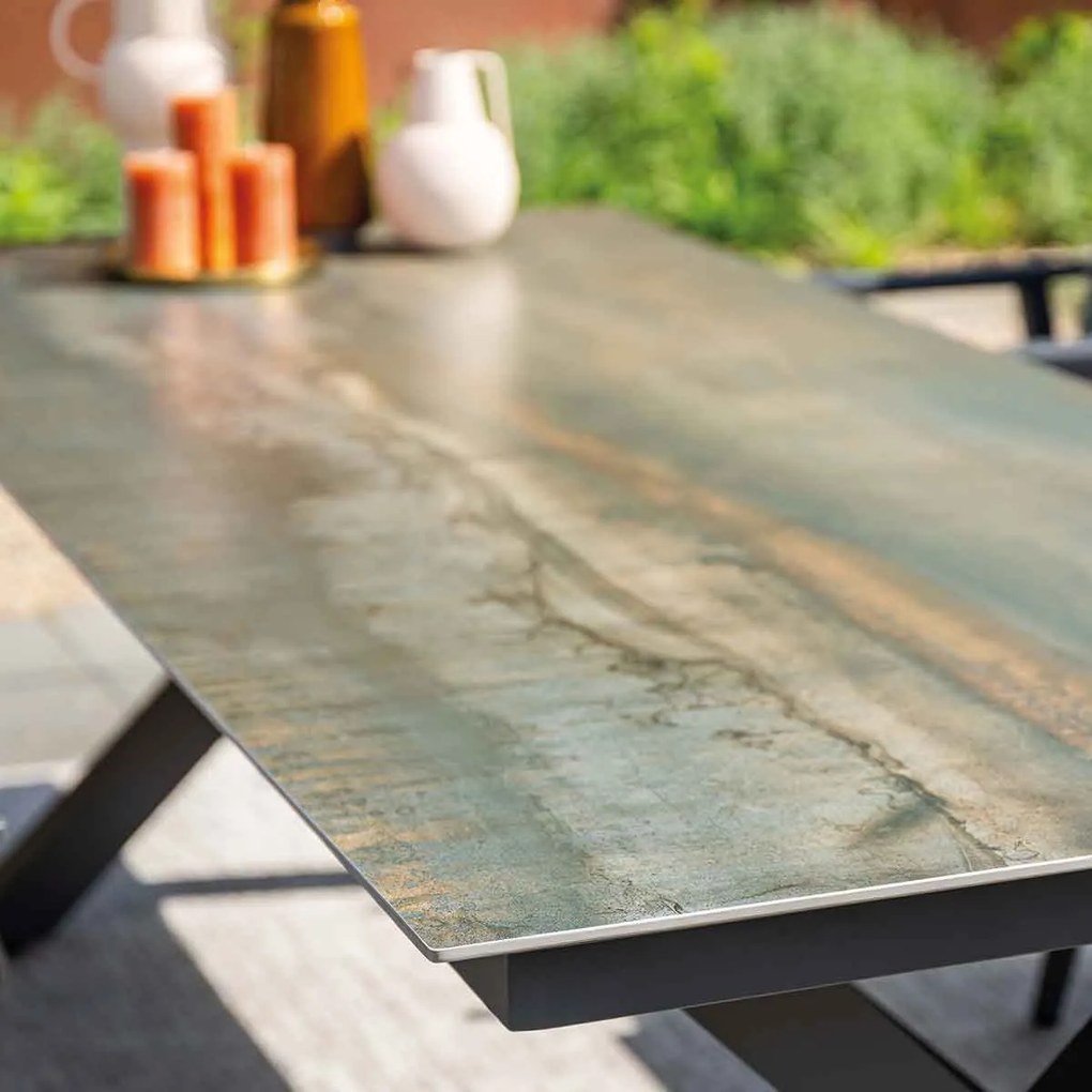 Garden Impressions Marbella tuinset 7-delig havanna sand - Sintra tuintafel 240x100 cm