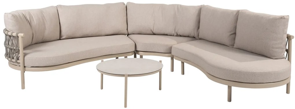 Taste by 4 Seasons Piacenza hoekbank latte SALE Loungebank beige weerbestendig