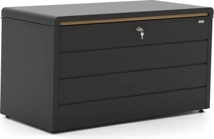 Tuin opbergbox Kees Smit  | Waterdicht | Kussenbox | Staal | Grijs - Antraciet | 134x62cm | Kees Smit Tuinmeubelen