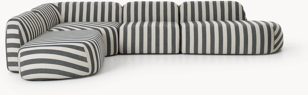 XL modulaire gestreepte hoekbank Wolke
