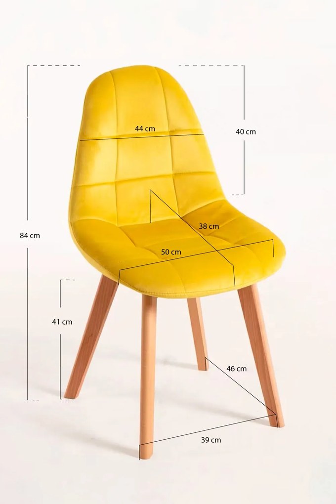 Set 4 Kelen Fluwelen Stoelen