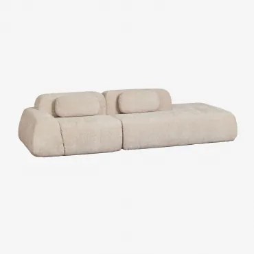 Modulaire Hoekbank Van 2 Delen Met Rechter Divan In Vacuüm Verpakte Chenille Merida Chenille Dik Tapiocabeige - Sklum