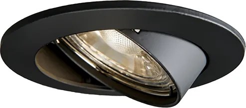 Smart inbouwspot zwart kantelbaar incl. Wifi GU10 - Edu