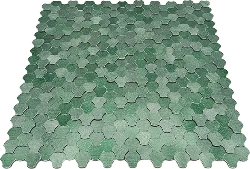 Zelfklevende Mozaïektegels Metaal | Driepas 3D Donkergroen | 30,5×29,6 cm | Keuken, Bad & WC