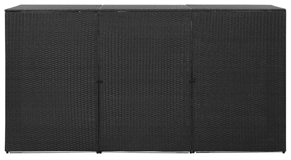 vidaXL Containerberging driedubbel 229x78x120 cm poly rattan zwart