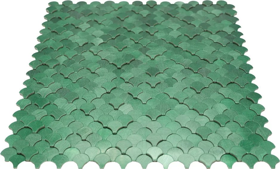 Zelfklevende Mozaïektegels Metaal | Visschub Donkergroen | 28,8×29,8 cm | Keuken, Bad & WC