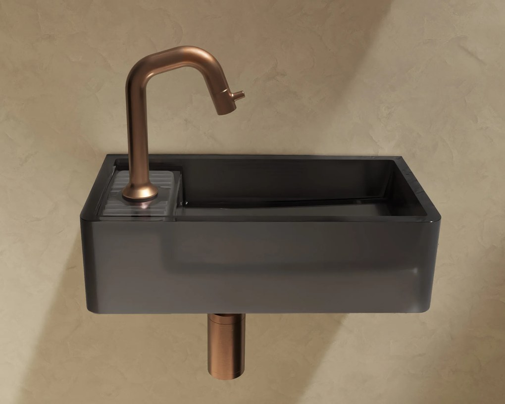 Riho Frosted fontein solid surface met kraangat links frosted smoke