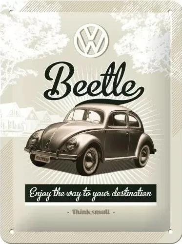 Metalen wandbord Volkswagen VW - Beetle Retro, (15 x 20 cm)