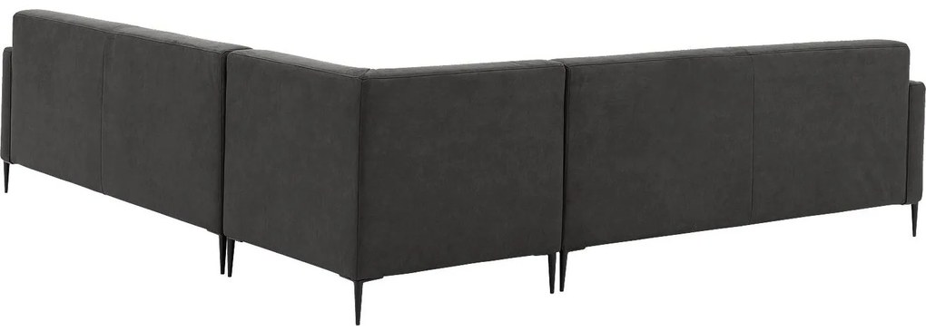 Goossens Key West antraciet, micro leer, 3-zits, modern design