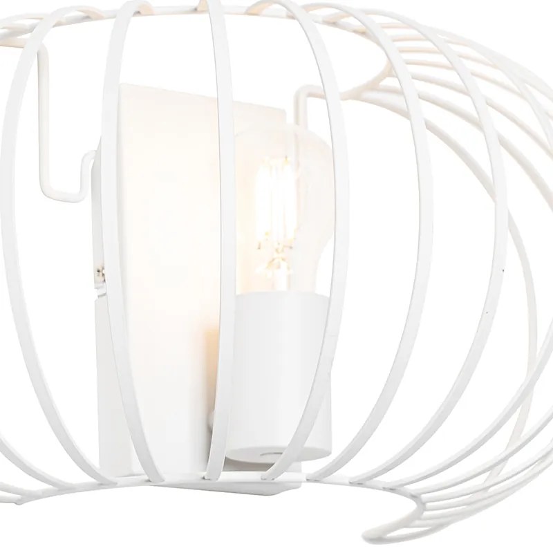 Design wandlamp wit 39 cm - Johanna Design E27 rond Binnenverlichting Lamp