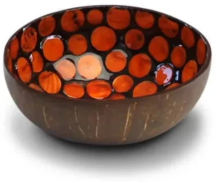 Schaaltje kokosnoot - schaaltje Orange Mother of Pearl - schaaltje oranje
