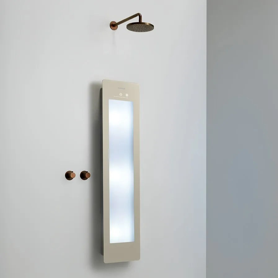 Sunshower Round Plus Medium Sand White infraroodlamp en UV 33x140x10cm opbouw