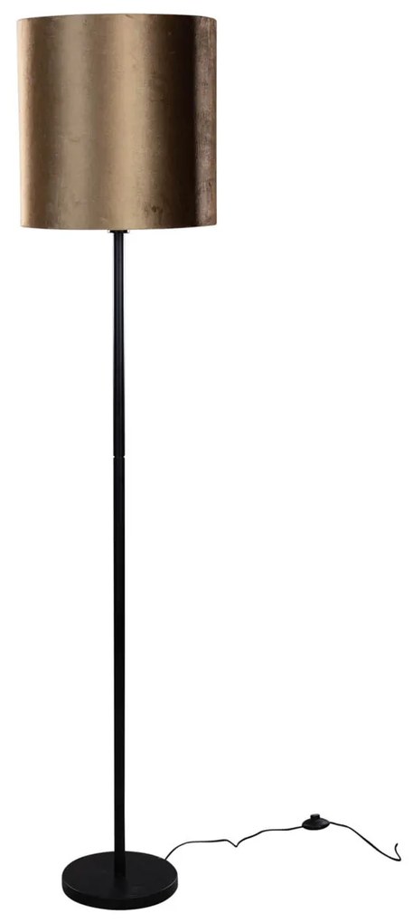 Vloerlamp zwart met velours kap brons 40cm - Simplo