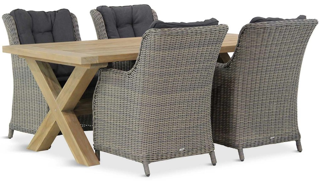 Tuinset 4 personen 200 cm Wicker Taupe Garden Collections Buckingham/Oregon