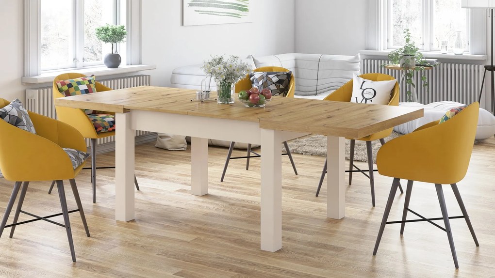 ROYAL GOUDEN eiken artisan / beige, EETTAFEL, UITSCHUIFBAAR