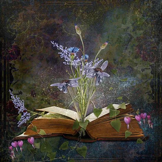 Book of inspiration - bloemen - Canvas - 20x20