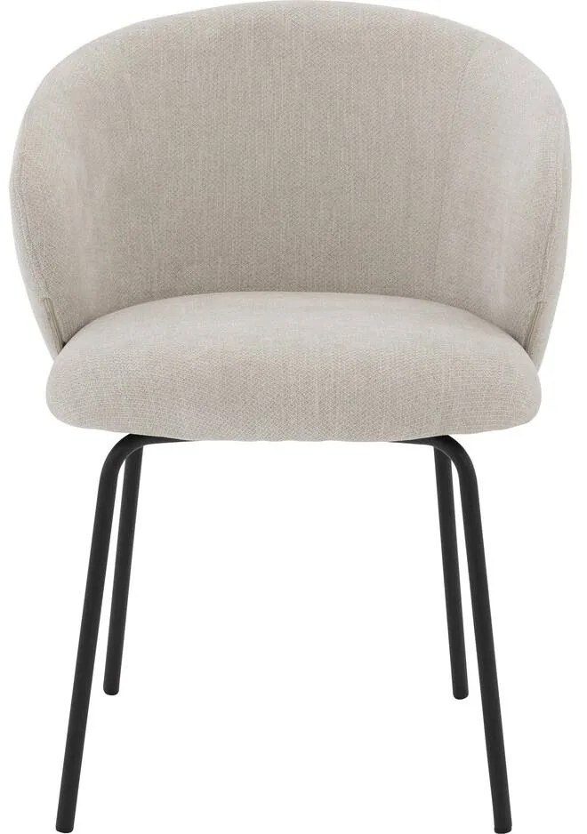 Goossens Stoel Noomi beige stof met armleuning,