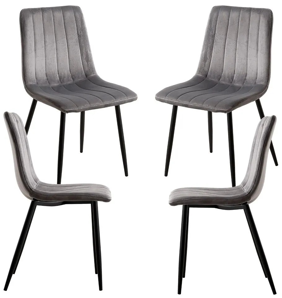 Set 4 Fluwelen Liny Stoelen