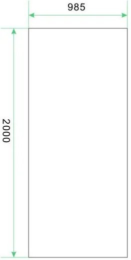 Mueller Slimline glaswand 100x200cm met overloop van helder naar spiegel rookglas