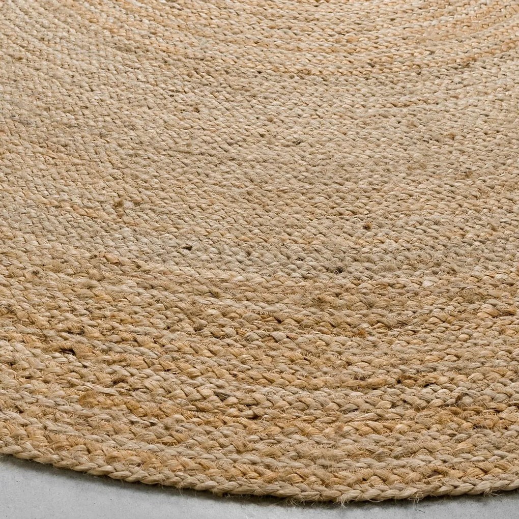 Rond vloerkleed Ø300 cm in jute, handgevlochten, Hempy
