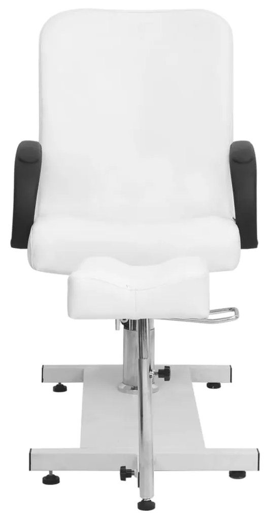 vidaXL Salonstoel met voetenbankje 127x60x98 cm kunstleer wit