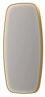 INK SP31 spiegel - 50x4x100cm contour in stalen kader incl dir LED - verwarming - color changing - dimbaar en schakelaar - geborsteld mat goud 8409852