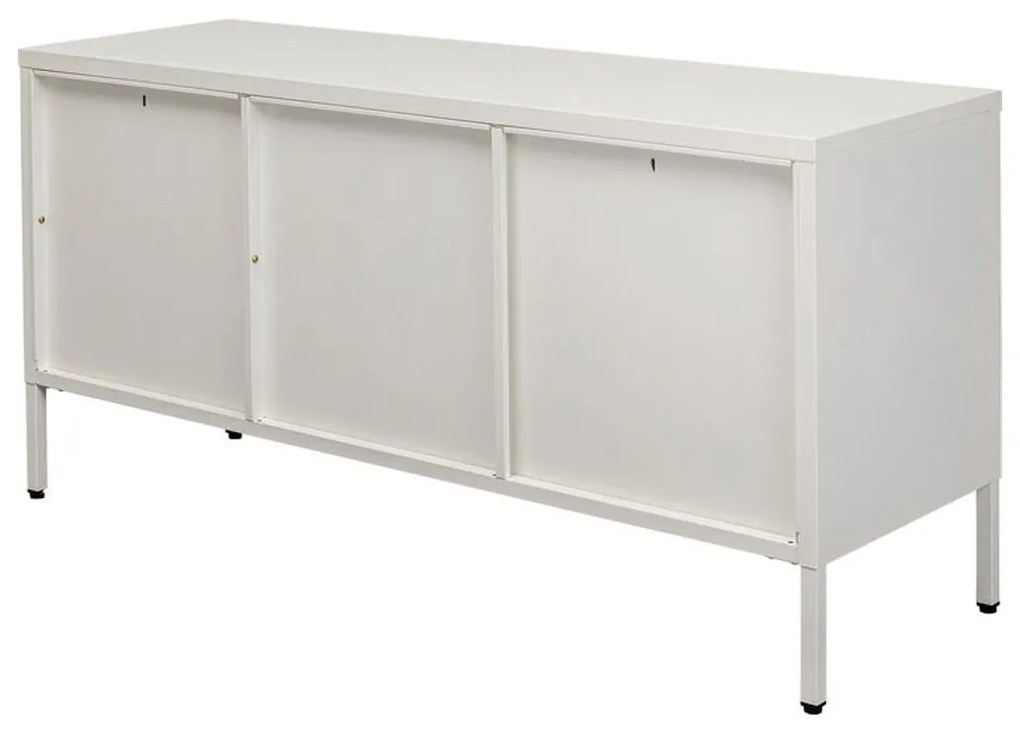 Kare Design Naxos Tv-meubel Met Ribbelglas Off White - 120x40x60cm.