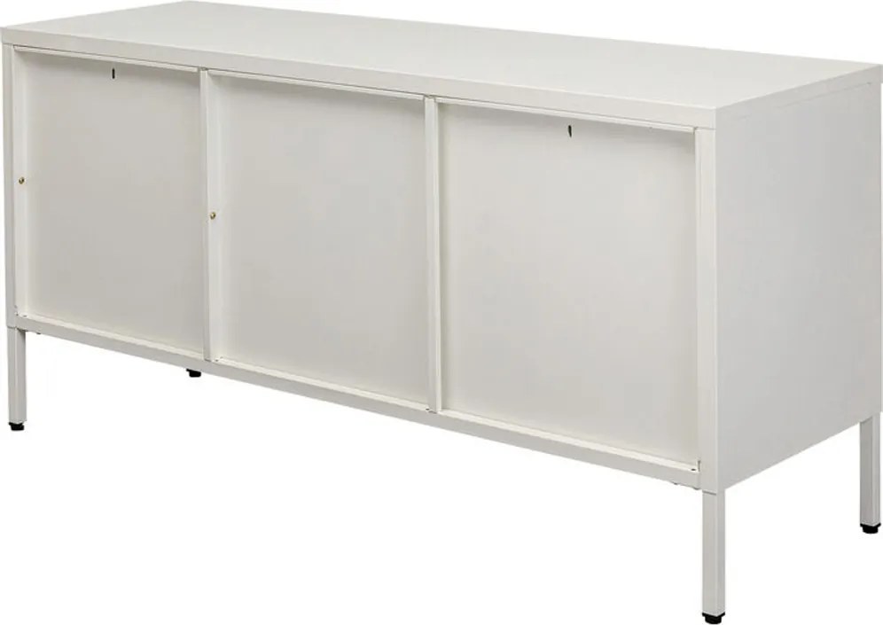 Tv-meubel Met Ribbelglas Off White - 120x40x60cm.