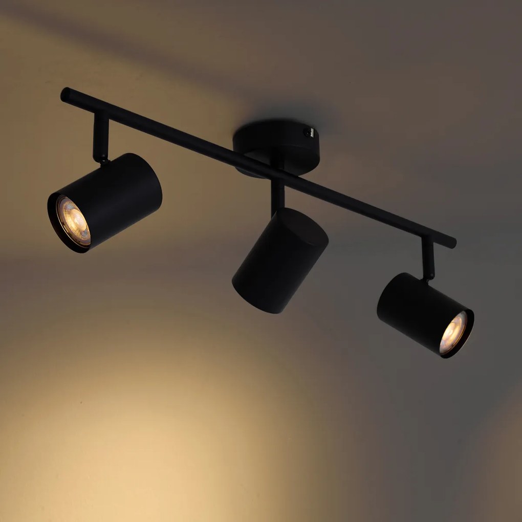 Moderne spot zwart kantelbaar 3-lichts - Jeana