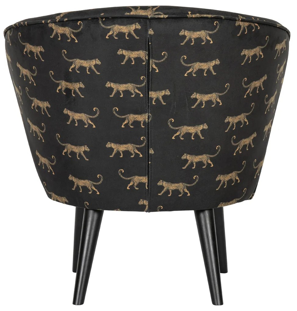 Woood Bo Panter Print Fauteuil Fluweel