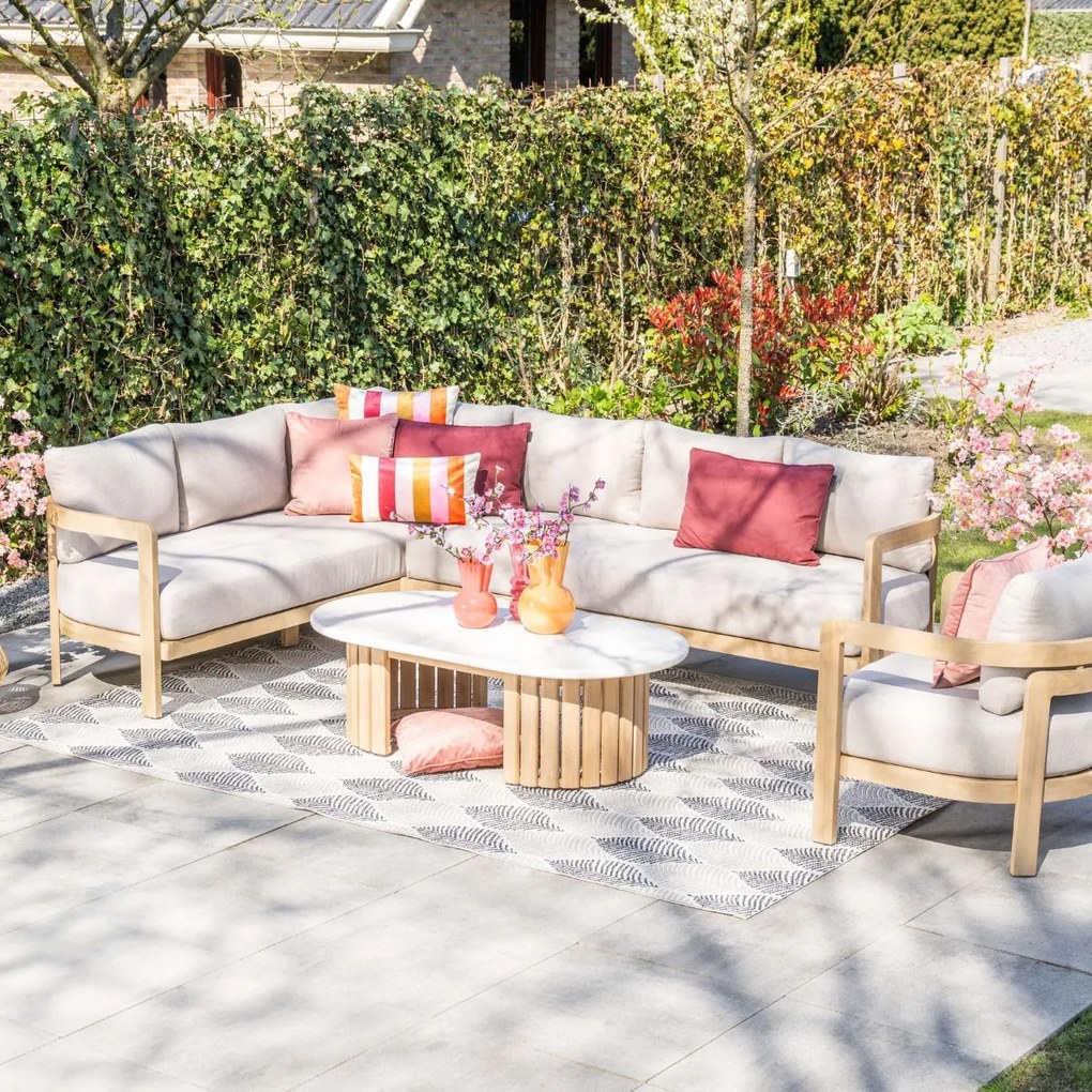 Garden Impressions Sirocco loungeset 4-delig links - acacia white wash