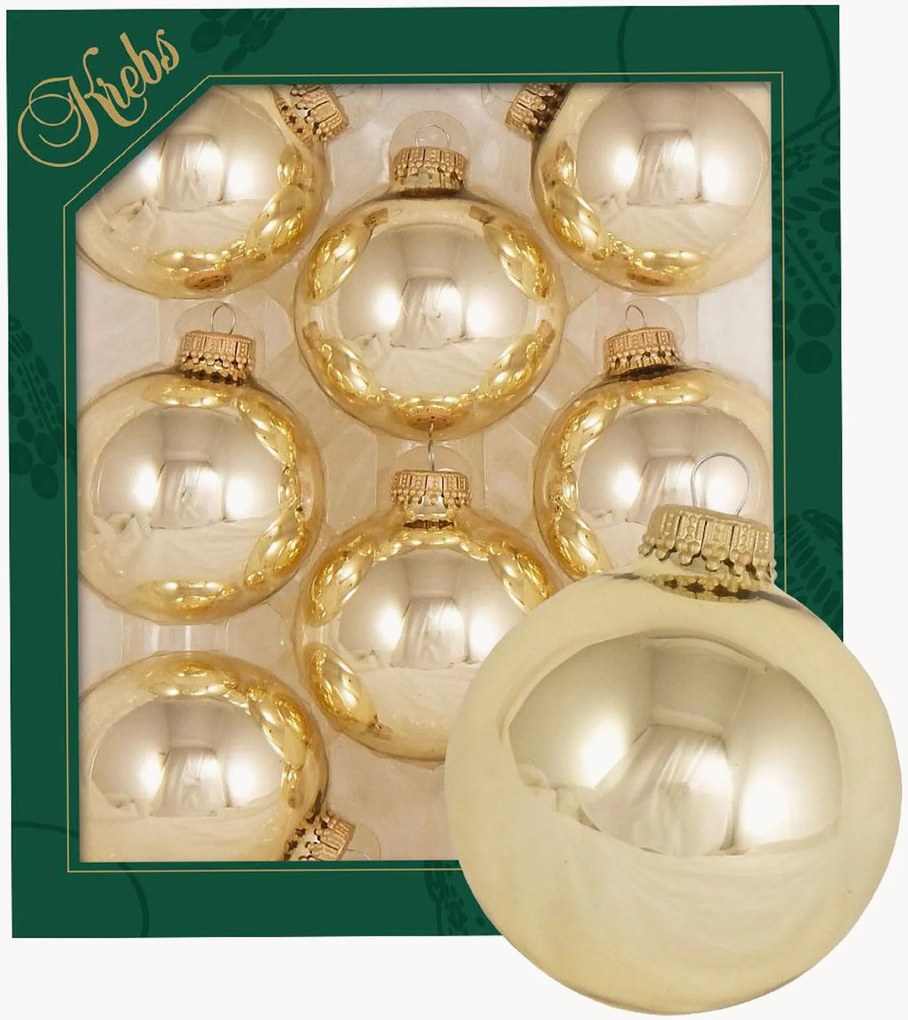 Handbeschilderde kerstballen Plain, 8-delig