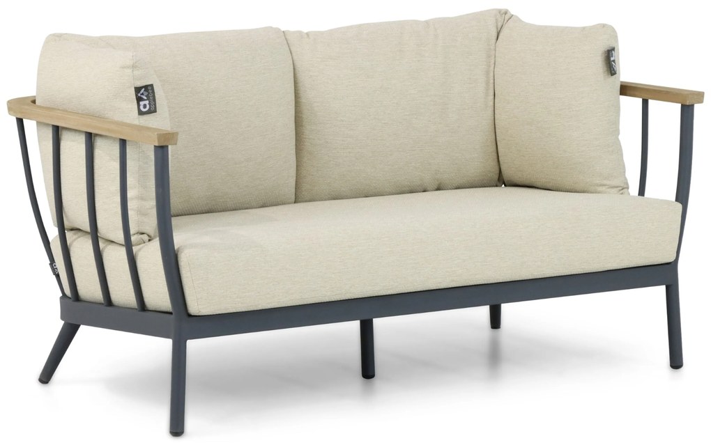 Stoel en Bank Loungeset 4 personen Aluminium/Teak Grijs  Apple Bee Condor